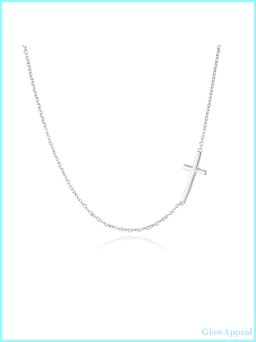 925 Sterling Silver Sideways Cross Pendant Necklace Adjustable 16-18"